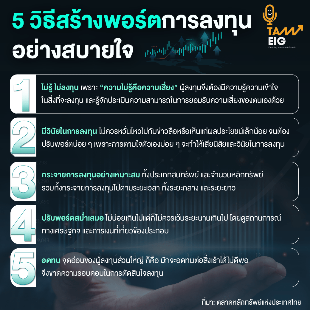 5 วิธีสร้างพอร์ตการลงงทุนอย่างสบายใจ